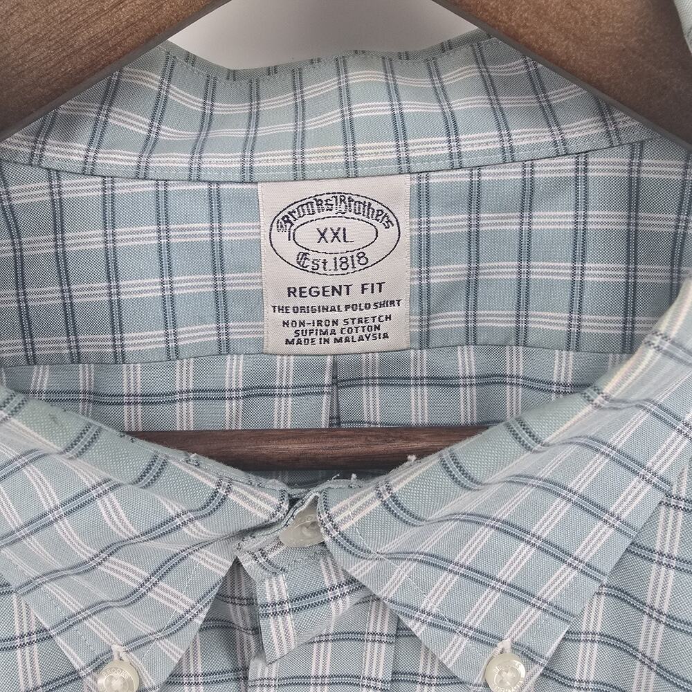 Brooks Brothers Men's Regent Fit Shirt XXL Blue Plaid Long Sleeve Button Up - Picture 5 of 7